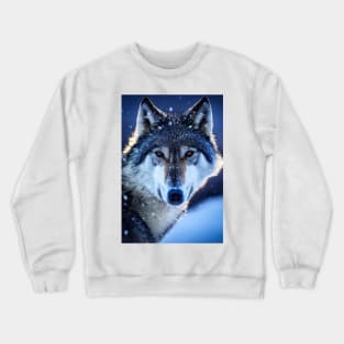 Portrait of Snow wolf Crewneck Sweatshirt